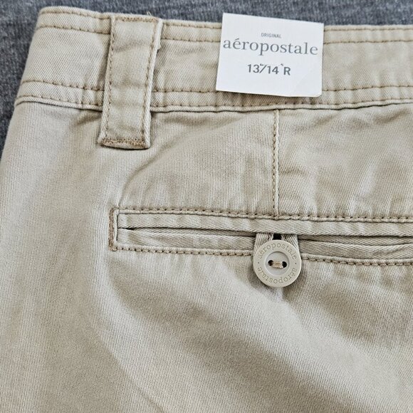 Aeropostale Pants Womens 13/14R Beige Cotton Pockets Flared Stretch Y2K Grunge - Picture 12 of 16